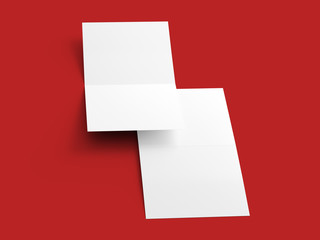 Brochure in square format folded to two - mockup