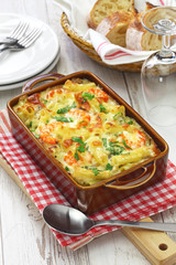 homemade shrimp macaroni  cheese gratin