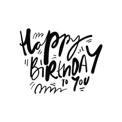Birthday card illustration. Hand lettering for your design