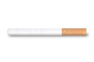 Horizontal cigarette isolated on a white background