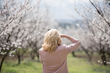 young woman walking in the park