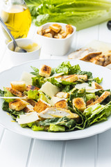 Chicken Caesar Salad with Cheese and Croutons