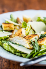 Chicken Caesar Salad with Cheese and Croutons