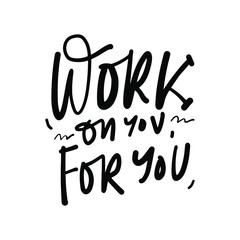 Positive inspirational quote. Affirmations. Hand lettering illustration. Moden abstract background