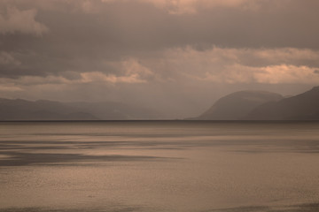 Naklejka na ściany i meble A morning view of Sognefjorden in Norway
