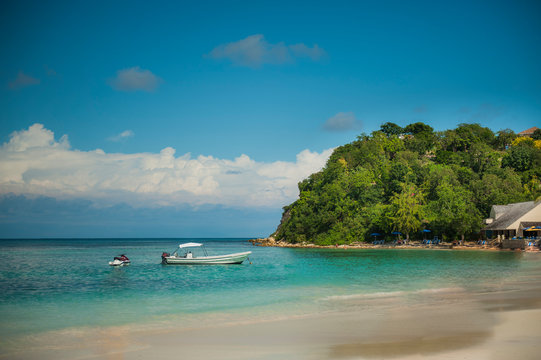 Boat on a paradisiacal beach