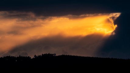 Sunset in a cloudy day in the Czech Republic