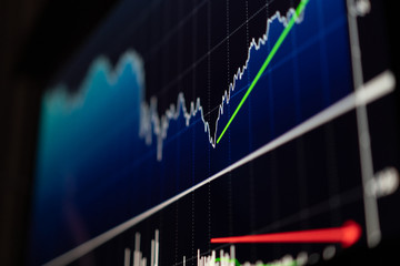 Business screen stock exchange data graph background