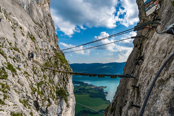 Climbing on the Drachenwand via ferrata