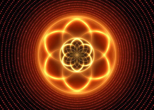 Sacred geometry, abstract glowing background. Vector Digital graphic for brochure, website, flyer, print, poster, other design.