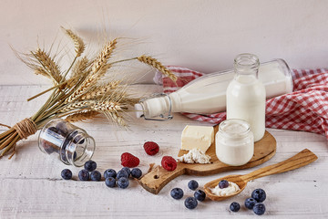 Milk and dairy products.  Milk, cottage cheese, , yogurt, cream and butter