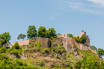 Saarburg, Burg, Burgruine, Altstadt, Stadt, Saar, Fluss, Mittelalter, Frühling, Rheinland-Pfalz,...