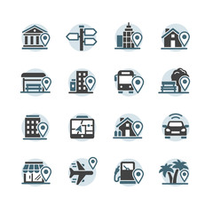 Location city vector Icon Set