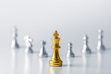 golden king chess standing encounter enemies.