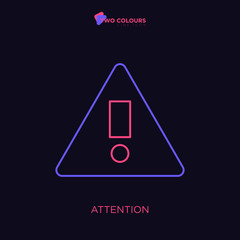 Attention, two colours line icon