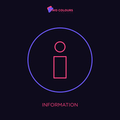 Information, two colours line icon