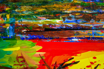 Abstract oil painting background. Oil on canvas texture. Hand drawn oil painting