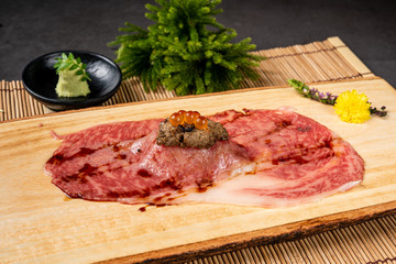 Japanese sushi with decorated