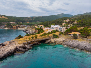 Fototapeta premium Greece. Lefkada island. Coast of the Ionian Sea. Popular tourist spot. Drone. Aerial view