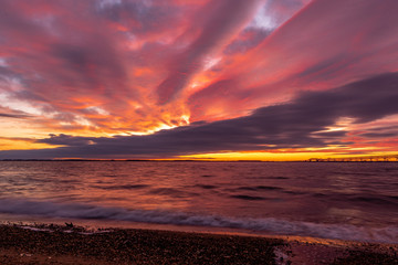 Fototapeta na wymiar Sunrise at Sandy Point Park Annapolis Maryland 
