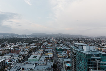 aerial view of hollywood from downtown los angeles