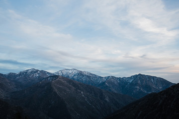 Fototapeta na wymiar Blue hour in the mountains of Angeles National Forest, California