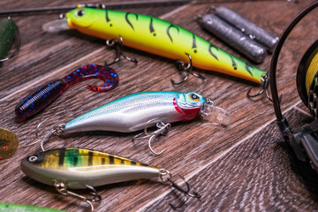 Fishing tackle - fishing spinning, lures and wobblers