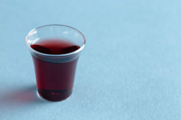 Elements of the Holy Communion or Lords Supper on a Blue Blackground
