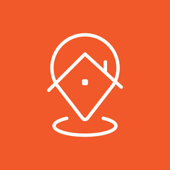 Fototapeta premium House location vector icon. Stay at home. Navigation symbol. Simple flat vector illustration