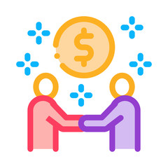 money making deal icon vector. money making deal sign. color contour symbol illustration