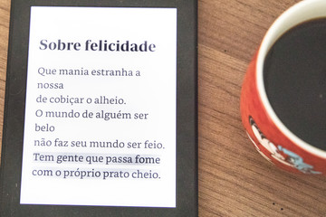 cup of coffee and digital tablet