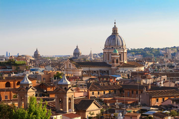 Fototapeta na wymiar Rome, Italy - Aerial view of the city center .
