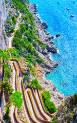 Via Krupp at Marina Piccola in Tyrrhenian Sea Capri Island reflex