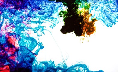 inks in water, color abstraction, color explosion
