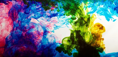 inks in water, color abstraction, color explosion
