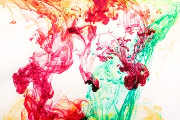 inks in water, color abstraction, color explosion