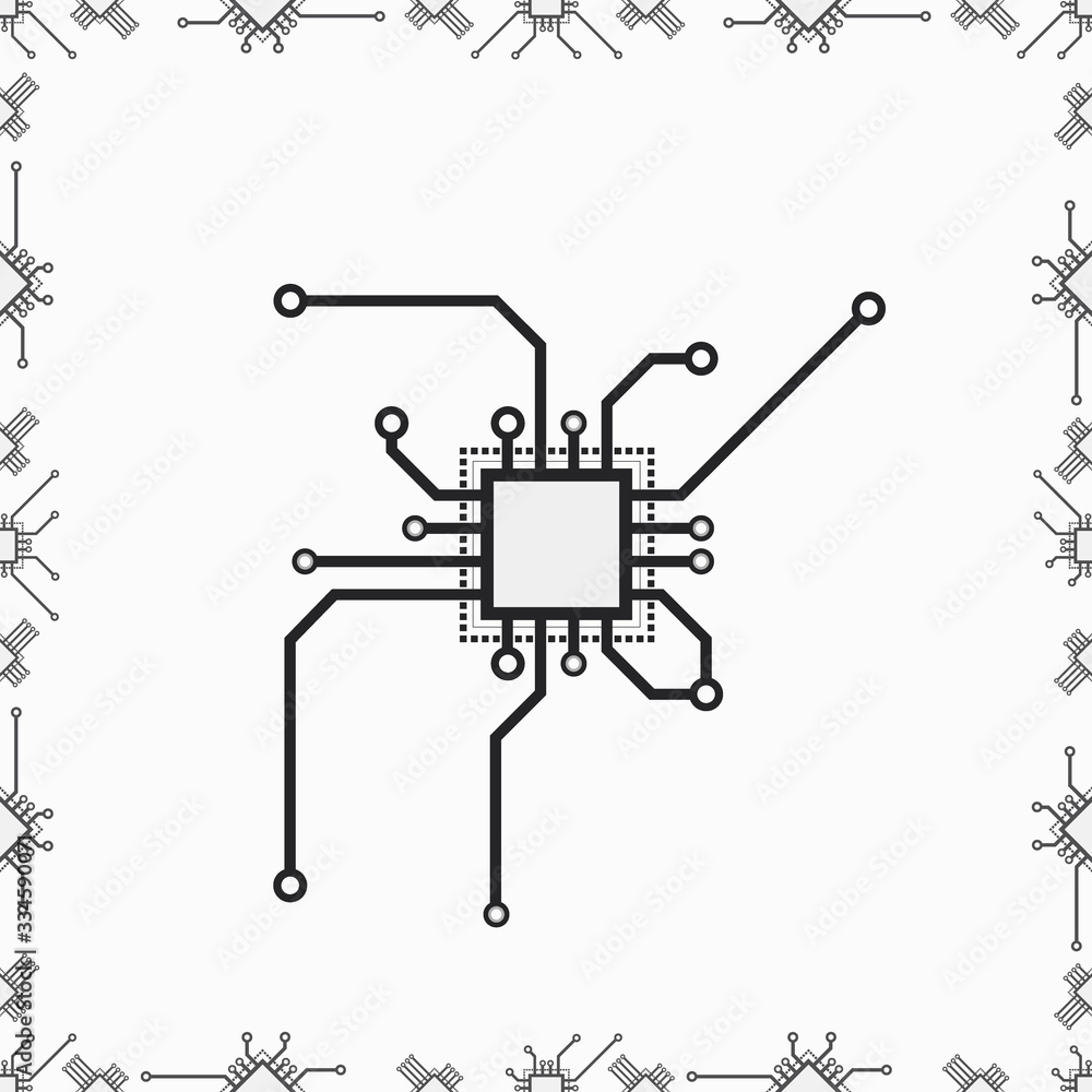 Poster Vector 2d concept CPU seamless vector illustration.