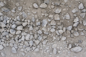 rocky path. dry soil with small stones background