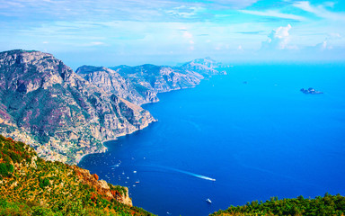 View from Path of Gods to Positano reflex