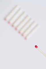 Power of Social Distancing. Maintain a distance between you and other people. Matchstick