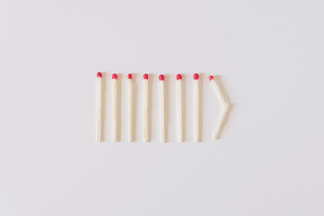 Power of Social Distancing. Maintain a distance between you and other people. Matchstick