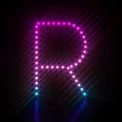 Fototapeta premium Pink blue dot light font Letter R 3D