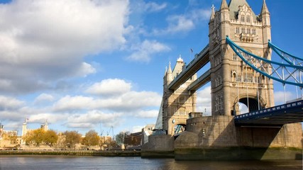 Shot of Tower Bridge from the south west side of the river Thames with the White Tower of the Tower of London in the distancedit copy