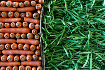 carrot and green bean background