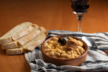 Asturian fabada, typical Spanish food