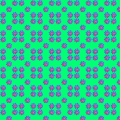 Pattern Corona virus on a green background, texture. Virus 3d model, pattern