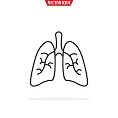 Lungs line icon. Isolated vector illustration.