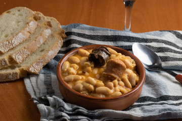 Asturian fabada, typical Spanish food