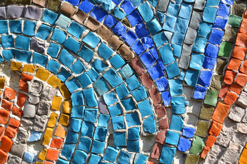 colorful mosaic on the wall