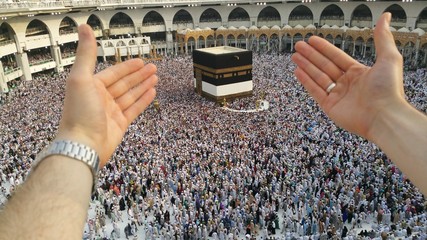 MECCA, SAUDI ARABIA,  August 2019 - Muslim pilgrims from all over the world gathered to perform...
